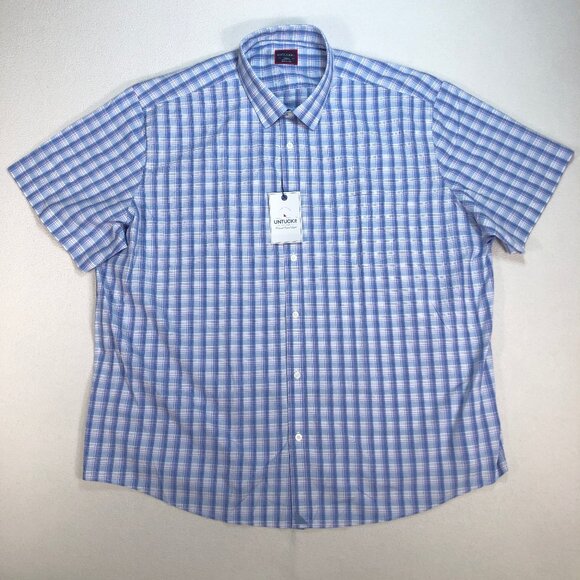 UNTUCKit Shirt Men's 3XLC Blue Bonneville Plaid Regular Fit Pocket Cotton‎ NEW - Picture 2 of 13